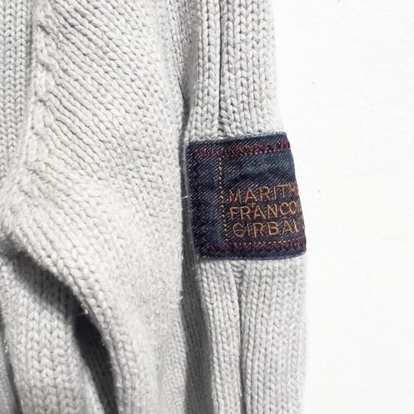 Vintage Y2K 2000s MARITHE FRANCOIS GIRBAUD XL Knitted Sweater Gray 90s Crewneck - Picture 5 of 9